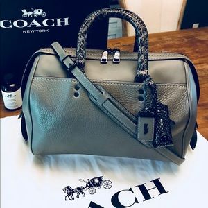 COACH 1941 Rogue Satchel w/ Snakeskin Detail